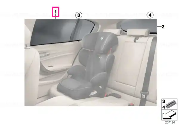 Rear side windows sun blind SCHWARZ - BMW Transport gratuit