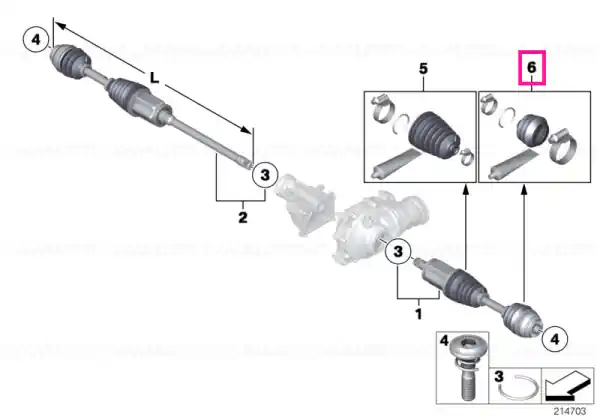 Cumpărături sigure Kit reparatie burduf exterior planetara, punte fata - BMW Seria 5 F07 F10 F11 F18, Seria 6 F06 F12 F13, Seria 7 F01 F02