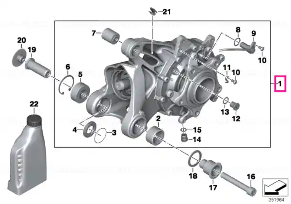 Preț promoțional Cutie viteze unghiulară I=34:13=2,62 - BMW Motorrad