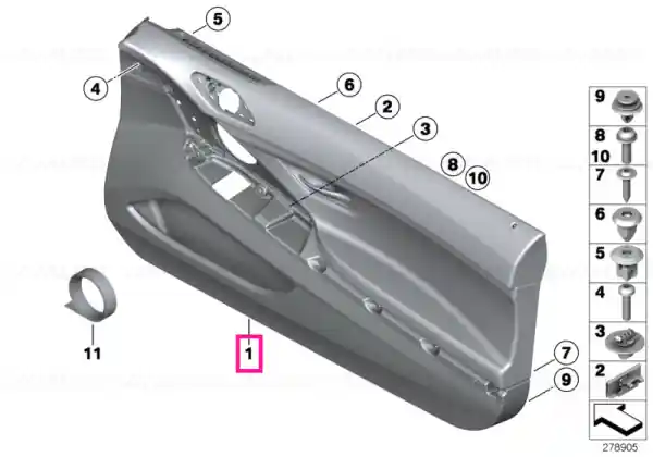 Door lining leather left ZIMTBRAUN - BMW Ofertă