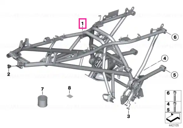 Doar azi Rear frame WEIßALU-2 - BMW Motorrad