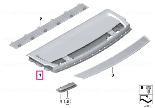 Plată sigură Rear window shelf EVERESTGRAU - BMW