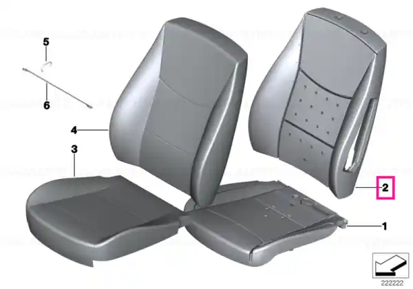 Expediere rapidă Left backrest upholstery - BMW