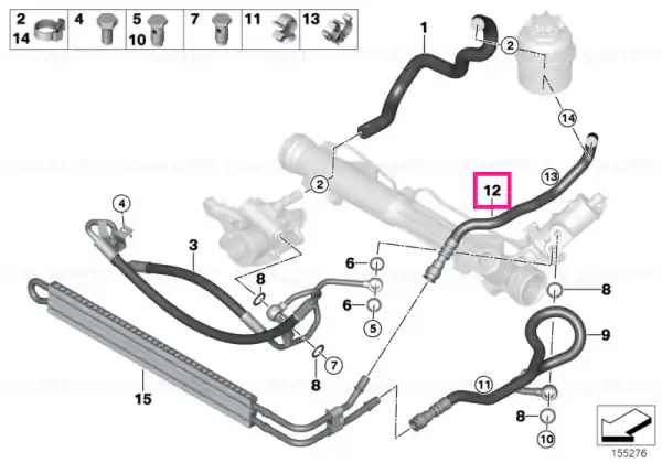 Radiator return line for active steering - BMW Ieftin