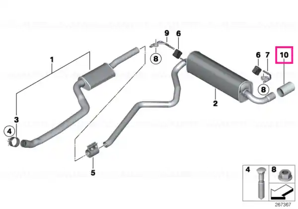 Ornament țeavă evacuare aspect aluminiu - BMW Reducere