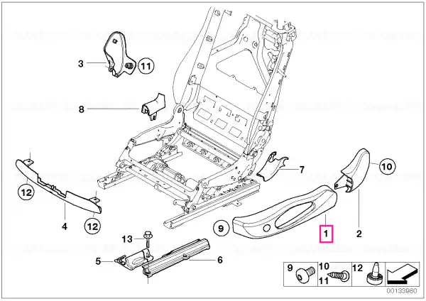 Comandă acum Tapiterie scaun exterior stânga BASALTGRAU - BMW