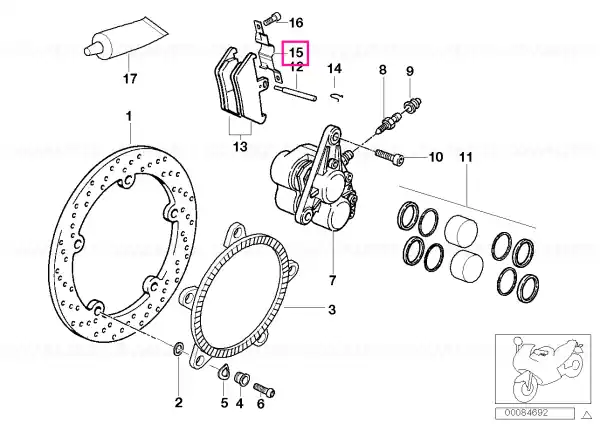 Arc piston etrier frână stânga - BMW Motorrad Ofertă limitată