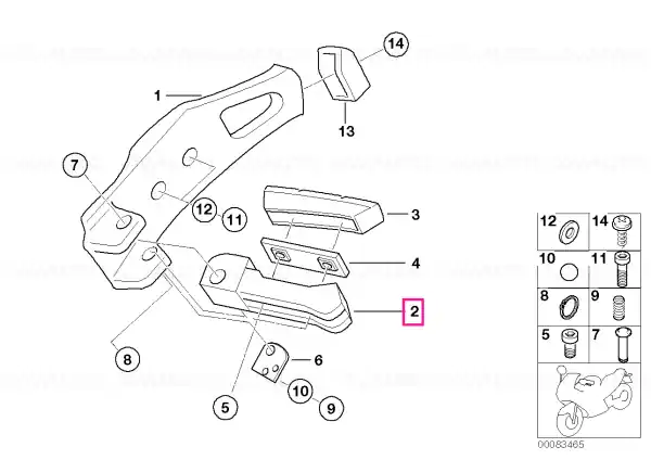 Footrest, rear right FERRO - BMW Motorrad Bestseller