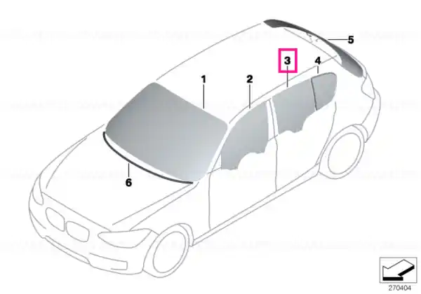 Livrare expres Door window, rear right - BMW