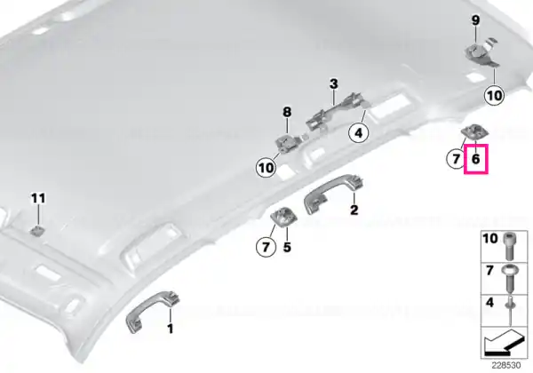 Capac buclă suspensie plasă spate dreapta, GRAU - BMW Reducere extra