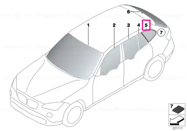 Preferatul clienților Luggage-compartment glass, black, right - BMW