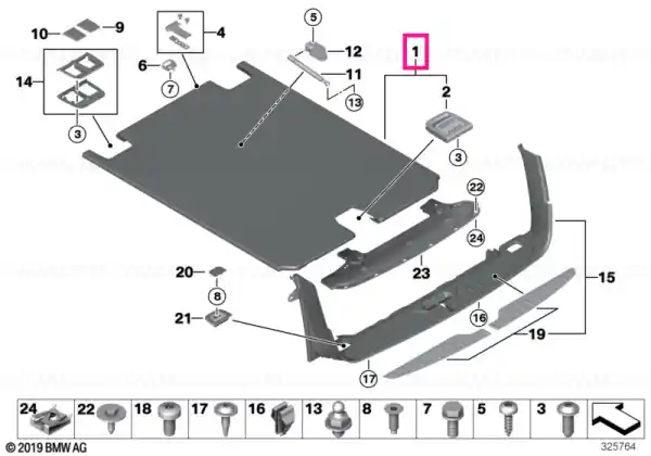 Floor carpet, luggage compartment ANTHRAZIT - BMW Disponibil imediat