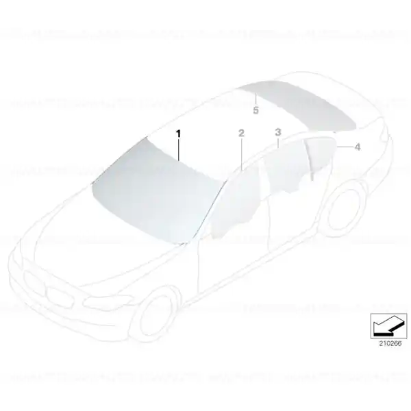 Parbriz tenta verde cu parasolar gri BMW Seria 5 F10, F11 Retur gratuit