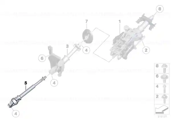 Swivel joint / Cruce cardanica inferioara - BMW Seria 5 F07 F10 F11; Seria 6 F06 F12 F13; Seria 7 F01 F02 F04 Bestseller