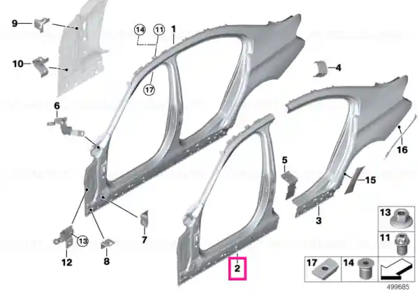Bestseller Left exterior column A - BMW