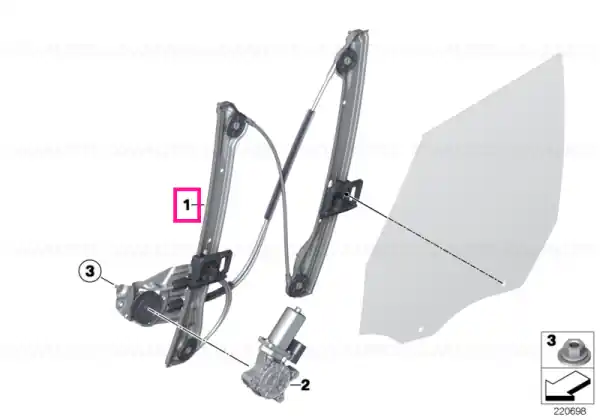 Livrare gratuită Window lifter without motor,front left - BMW - Mini