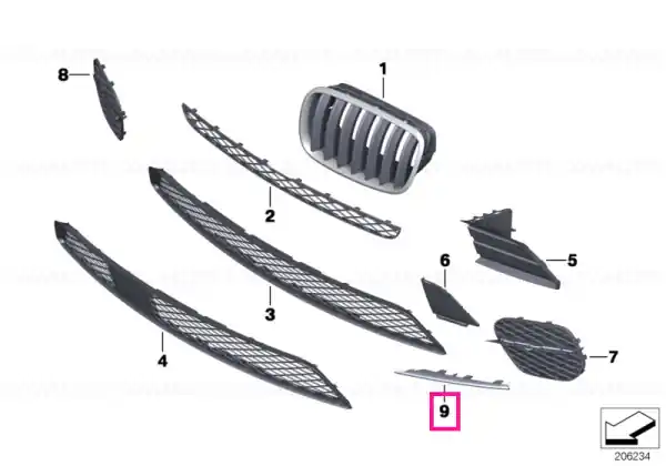 Insertie trim profilat grunduit stânga - BMW Cel mai bun preț
