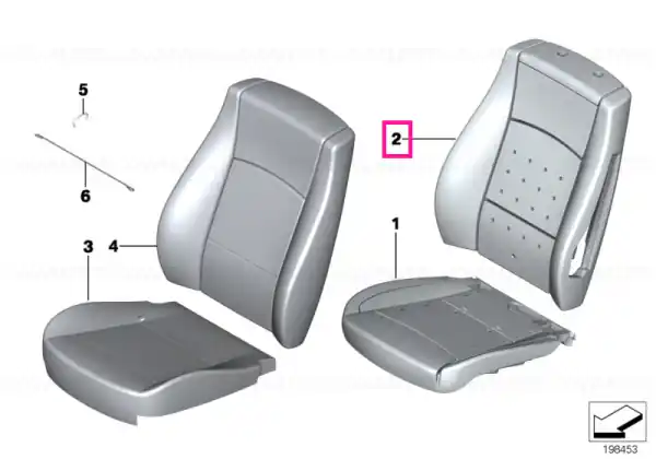 Calitate înaltă Left backrest upholstery - BMW