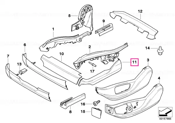 Finisher, upper rail, exterior, left TABAK - BMW Plată sigură