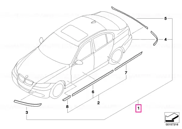 Moulding rocker panels without PDC - BMW Ofertă exclusivă