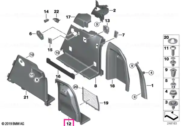 Left trunk flap SCHWARZ - BMW Livrare expres