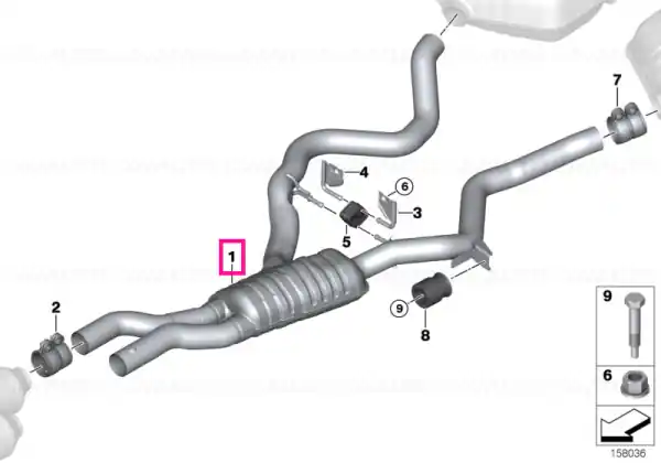 Ofertă limitată Centre silencer with tubes - BMW
