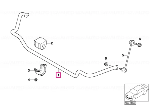 Stabilizer, front D=21,5MM - BMW Preferatul clienților