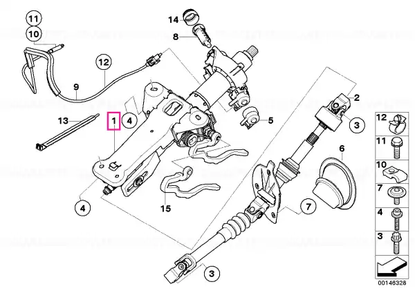 Steering column,manual.adjust. Interlock - BMW Expediere rapidă