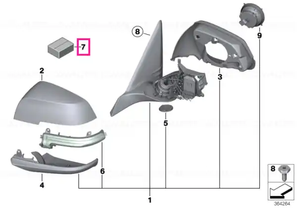 Promoție Set suruburi montaj oglinda exterioara laterala - BMW Seria 1 F20 F21, Seria 2 F22 F23 F87 M2, Seria 3 F30 F31 F34 F35, Seria 4 F32 F33 F36, i3 I01, X1 E84, X2 F39