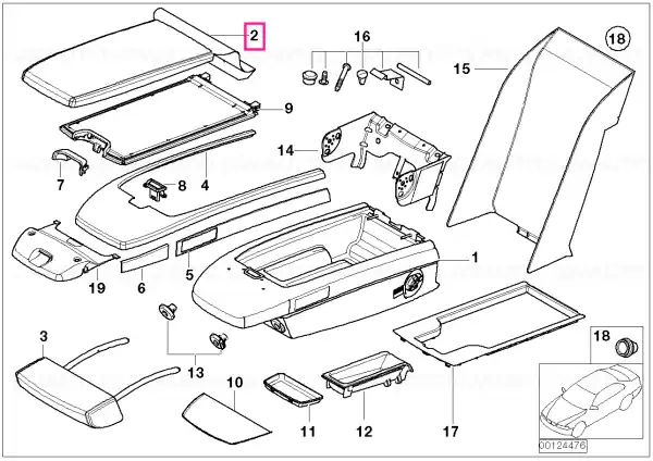 Cel mai vândut Armrest upper cloth H5AT ANTHRAZIT - BMW