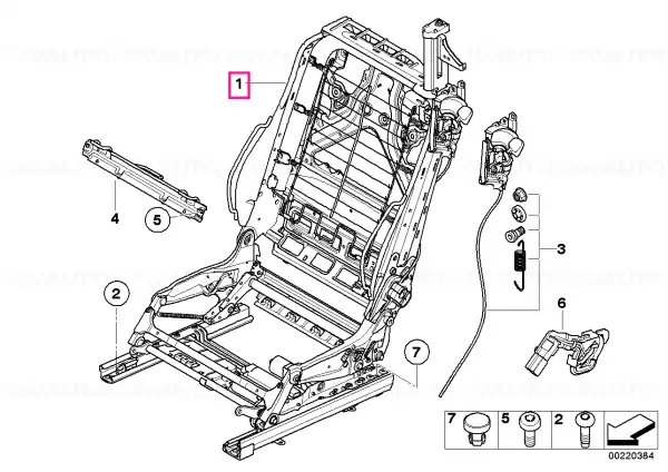 Cumpărături sigure Seat backrest frame right - BMW