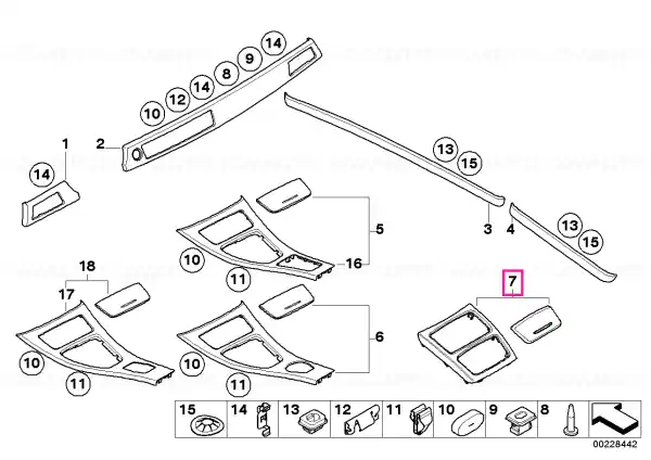 Plată sigură Set benzi decorative lemn nuc NUSSBAUM HELL - BMW