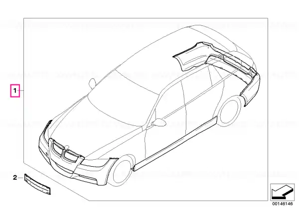 Ofertă exclusivă Kit retrofit pachet aerodinamic M GRUNDIERT - BMW