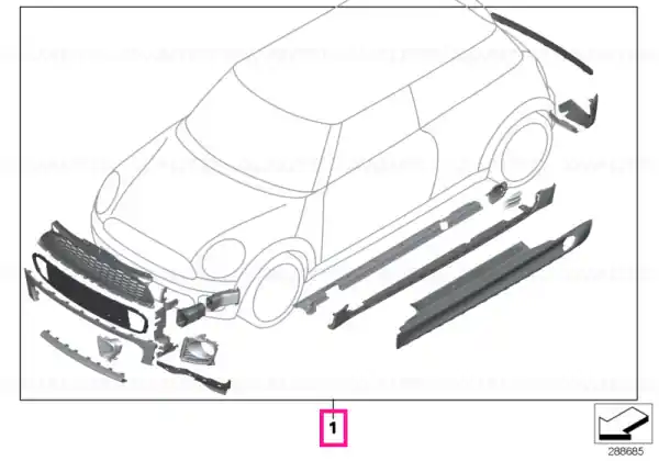Reducere specială Kit retrofit JCW Aerokit (din 03/2012) GRUNDIERT - BMW - Mini