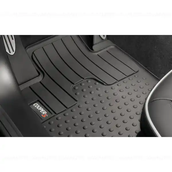 Reducere Set covorase fata "All-Weather", Negru, "Cooper S" Logo - Mini Cabrio R57, Clubman R55, R56- pana la 08/2011