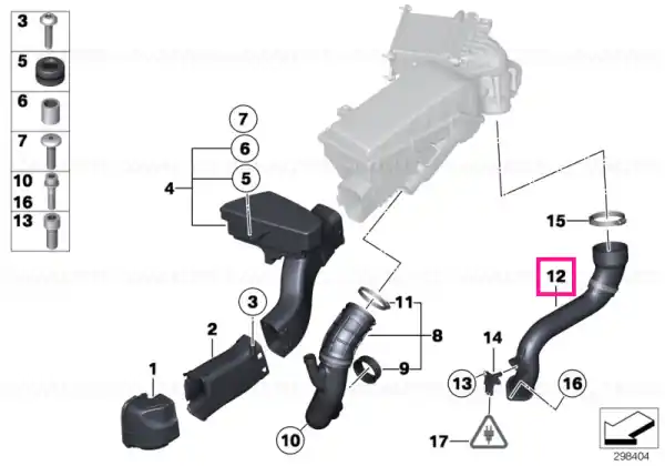 Reducere de preț Charge air tube ZYL. 1-6 - BMW