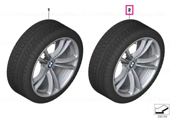 Roată completă de iarnă - M Double Spoke 409M cu anvelopa Dunlop SP Winter Sport 3D - 255/35R20 97V XL - BMW M5/M6 F10/F12/F13 - punte spate Bestseller