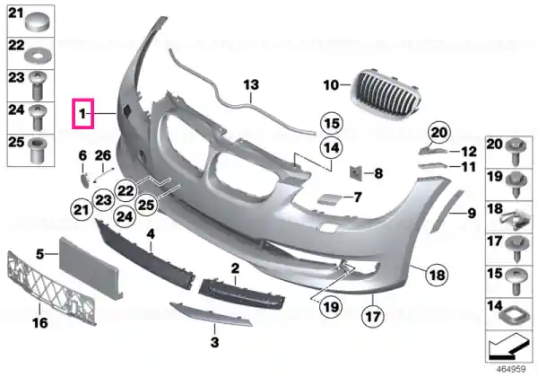 Capac trim bara spate, grunduit, față - BMW Reducere de preț