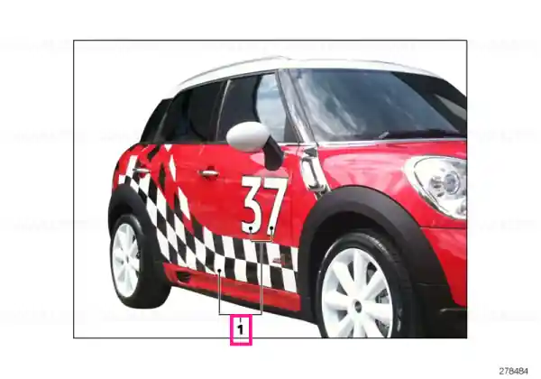 Livrare gratuită Side stripes "CHAMPIONSHIP" - BMW - Mini