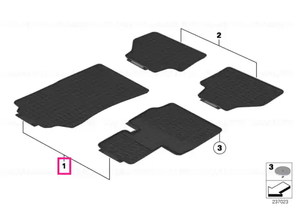 All-weather floor mats, front ANTHRAZIT RHD - BMW Cel mai bun preț