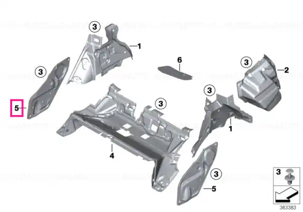 Sound insulating door rear left - BMW Plată securizată