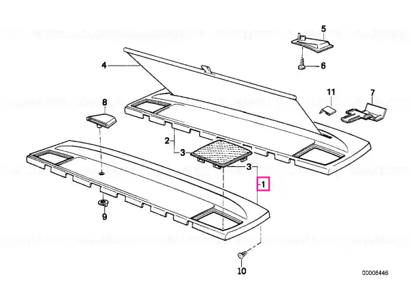 Rear window shelf KARMESINROT - BMW Transport gratuit