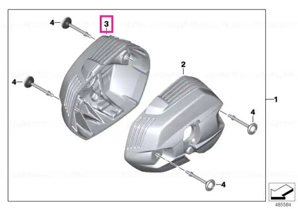 Capac cilindru crom dreapta - BMW Motorrad Doar azi