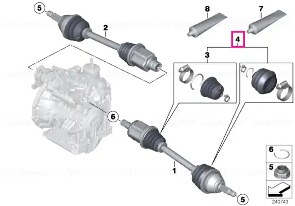 Kit reparație burduf exterior - BMW - Mini Plată securizată