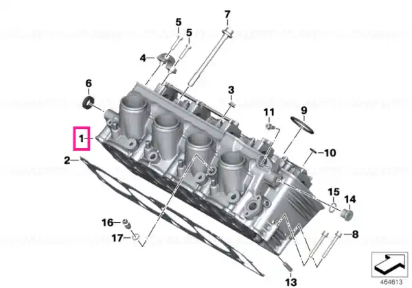 Retur ușor Cylinder head, black - BMW Motorrad