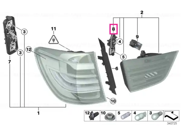 Bulb socket,rear light in trunk lid - BMW Livrare gratuită