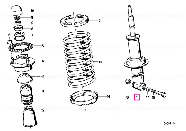 Shock absorber, rear - BMW Transport gratuit