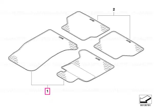 Preț redus Kit rubber floor mats front SCHWARZ RHD - BMW