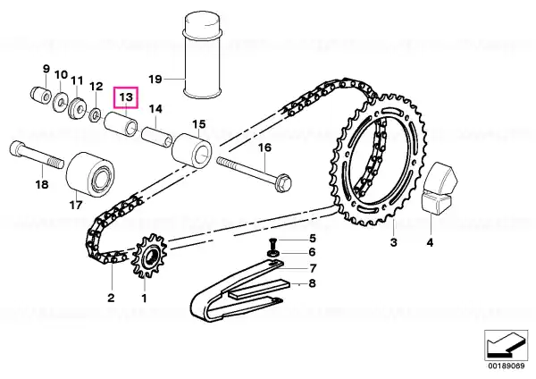 Doar azi Bucsa distantier 14X19.5X33 - BMW Motorrad