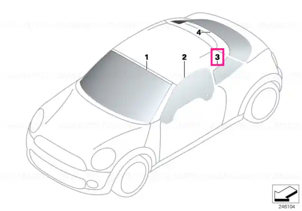 Side window, rigid, rear right - BMW - Mini Vezi acum